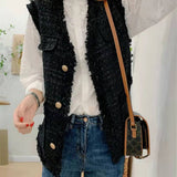 autumn and winter new western style all-matching tweed sleeveless waistcoat vest