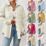 women’s autumn cotton cardigan blouse with drop shoulders