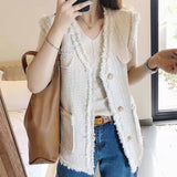 autumn and winter new western style all-matching tweed sleeveless waistcoat vest