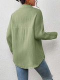 women’s autumn cotton cardigan blouse with drop shoulders