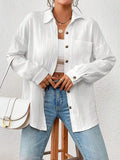 women’s autumn cotton cardigan blouse with drop shoulders